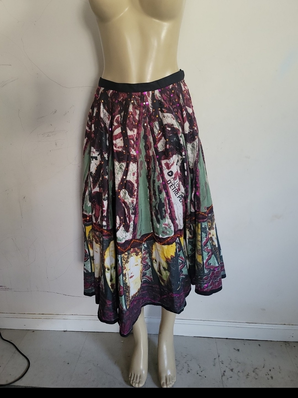Printed Circle Skirt in Multicolor
